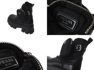 PRADA プラダ モノリスブーツ ブラック ポーチ付き Re-Nylon レザー 1T255M_3LJS_F0002_F_B055 サイズ37 美品 中古 59808
