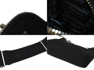 PRADA プラダ ホーボー チェーン 2WAY ショルダーバッグ RE-EDITION 2005 ブラック ナイロン 1BH204 美品 中古 59811 