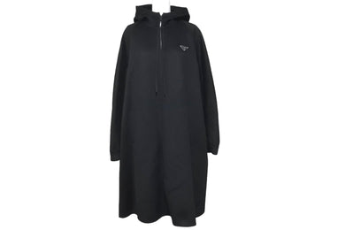 極美品 PRADA プラダ コート ジップアップ トライアングルロゴプレート 2020AW P658NH サイズ38 ブラック 中古 59812 