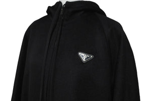 極美品 PRADA プラダ コート ジップアップ トライアングルロゴプレート 2020AW P658NH サイズ38 ブラック 中古 59812 