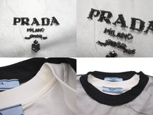 Load image into Gallery viewer, PRADA プラダ 22SS チュールレイヤード 半袖Ｔシャツ ブラック ホワイト 3579AR ロゴ メッシュ サイズXS 中古 59814