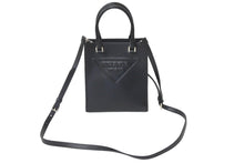 Load image into Gallery viewer, PRADA プラダ 2way ハンド ショルダー バッグ ブラック レザー 1BA333 シルバー金具 美品 中古 59818