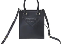 Load image into Gallery viewer, PRADA プラダ 2way ハンド ショルダー バッグ ブラック レザー 1BA333 シルバー金具 美品 中古 59818