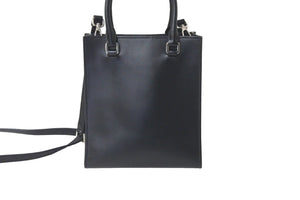 PRADA プラダ 2way ハンド ショルダー バッグ ブラック レザー 1BA333 シルバー金具 美品 中古 59818