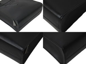 PRADA プラダ 2way ハンド ショルダー バッグ ブラック レザー 1BA333 シルバー金具 美品 中古 59818