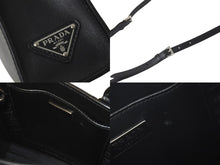 Load image into Gallery viewer, PRADA プラダ 2way ハンド ショルダー バッグ ブラック レザー 1BA333 シルバー金具 美品 中古 59818