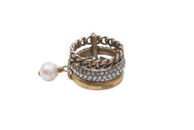 画像をギャラリービューアに読み込む, Christian Dior クリスチャンディオール J`Adior ジャディオール リング 三連リング 8号 ゴールドカラー 良品 中古 59822