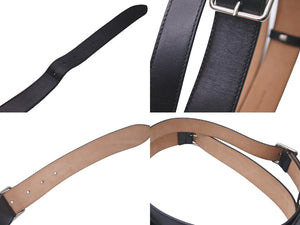 Alexander McQueen アレキサンダーマックイーン ダブルバックル ベルト ブラック カーフスキン 585977 サイズ70 美品 中古 59823