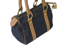 Load image into Gallery viewer, 極美品 Christian Dior クリスチャンディオール ハンドバッグ D金具 PZ0301 デニム レザー ネイビー ベージュ 中古 59826
