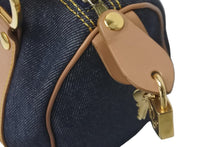 Load image into Gallery viewer, 極美品 Christian Dior クリスチャンディオール ハンドバッグ D金具 PZ0301 デニム レザー ネイビー ベージュ 中古 59826