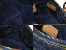 Load image into Gallery viewer, 極美品 Christian Dior クリスチャンディオール ハンドバッグ D金具 PZ0301 デニム レザー ネイビー ベージュ 中古 59826
