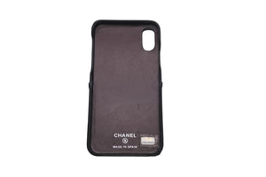 CHANEL シャネル スマホケース iPhone X ケース マトラッセ キャビアスキン ブラック 29番台 良品 中古 59835