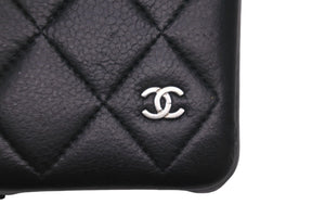 CHANEL シャネル スマホケース iPhone X ケース マトラッセ キャビアスキン ブラック 29番台 良品 中古 59835