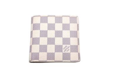 LOUIS VUITTON ルイヴィトン ダミエ アズール ポルトフォイユ マルコ 二つ折り財布 ホワイト N60018 ウォレット 良品 中古 59843