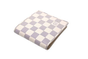 LOUIS VUITTON ルイヴィトン ダミエ アズール ポルトフォイユ マルコ 二つ折り財布 ホワイト N60018 ウォレット 良品 中古 59843