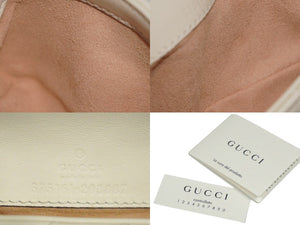 GUCCI グッチ GGマーモント ミニミニバッグ チェーン ポーチ ホワイト レザー 575161 ゴールド金具 美品 中古 59846