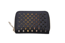 画像をギャラリービューアに読み込む, Christian Louboutin クリスチャンルブタン コインケース カーフスキン ブラック グラデーションスタッズ 美品 中古 59847