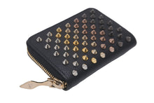 画像をギャラリービューアに読み込む, Christian Louboutin クリスチャンルブタン コインケース カーフスキン ブラック グラデーションスタッズ 美品 中古 59847