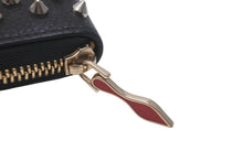 画像をギャラリービューアに読み込む, Christian Louboutin クリスチャンルブタン コインケース カーフスキン ブラック グラデーションスタッズ 美品 中古 59847