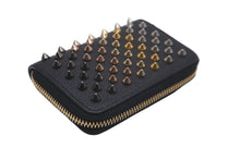 画像をギャラリービューアに読み込む, Christian Louboutin クリスチャンルブタン コインケース カーフスキン ブラック グラデーションスタッズ 美品 中古 59847