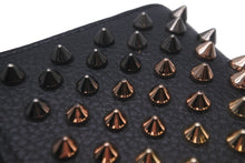 画像をギャラリービューアに読み込む, Christian Louboutin クリスチャンルブタン コインケース カーフスキン ブラック グラデーションスタッズ 美品 中古 59847