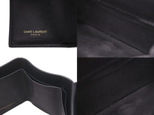 画像をギャラリービューアに読み込む, SAINT LAURENT サンローラン ドット柄 三つ折り財布 ブラック ホワイト 水玉ウォレット 注目ロゴ 良品 中古 59853 