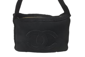 CHANEL シャネル ココマーク ワンショルダーバッグ 7番台 ムートン ブラック 美品 中古 59861