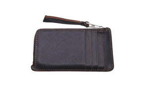 LOEWE ロエベ コインケース カードホルダー カーフスキン カラーステッチ ブラック ブラウン シルバー金具 良品 中古 59866