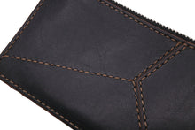 Load image into Gallery viewer, LOEWE ロエベ コインケース カードホルダー カーフスキン カラーステッチ ブラック ブラウン シルバー金具 良品 中古 59866