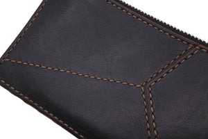 LOEWE ロエベ コインケース カードホルダー カーフスキン カラーステッチ ブラック ブラウン シルバー金具 良品 中古 59866
