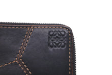 Load image into Gallery viewer, LOEWE ロエベ コインケース カードホルダー カーフスキン カラーステッチ ブラック ブラウン シルバー金具 良品 中古 59866