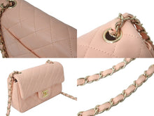 Load image into Gallery viewer, CHANEL シャネル 横長 ランダム ショルダーバッグ ミニマトラッセショルダーチェーン ピンク系 ラムスキン 美品 中古 59867