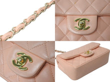 Load image into Gallery viewer, CHANEL シャネル 横長 ランダム ショルダーバッグ ミニマトラッセショルダーチェーン ピンク系 ラムスキン 美品 中古 59867