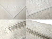 画像をギャラリービューアに読み込む, PRADA プラダ ボディバッグ スリングバッグ 2VZ098 2BBE V_OL エンボス加工 ヴィッテロダイノレザー ホワイト 美品 中古 59868 