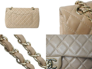 CHANEL シャネル ショルダーバッグ マトラッセ 25 ダブルフラップ 12番台 ベージュ ラムスキン ゴールド金具 良品 中古 59874