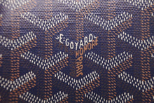 画像をギャラリービューアに読み込む, GOYARD ゴヤール コインケース カードケース マリニー APM104-12 ヘリンボーン柄 PVC ネイビー フランス製 美品 中古 59878