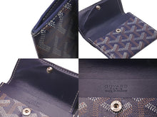 画像をギャラリービューアに読み込む, GOYARD ゴヤール コインケース カードケース マリニー APM104-12 ヘリンボーン柄 PVC ネイビー フランス製 美品 中古 59878