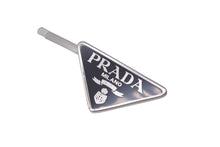 Load image into Gallery viewer, PRADA プラダ ヘアアクセサリー ヘアピン 2個セット トライアングル ブラック GP 1IF051 シルバー金具 美品 中古 59884