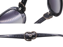 Load image into Gallery viewer, BVLGARI ブルガリ サングラス サイズ57◻︎16 135 3N プラスチック ブラック シルバー金具 8077 501/8G 美品 中古 59887