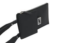 画像をギャラリービューアに読み込む, 極美品 FENDI フェンディショルダーバッグ スマホケース FFロゴ ブラック レザー 7AS034 ADYW シルバー金具 中古 59889 