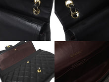 Load image into Gallery viewer, CHANEL シャネル Wフラップチェーンショルダーバッグ デカマトラッセ 33cm 16番台 ラムスキン ブラック ゴールド 美品 中古 59894