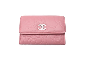 CHANEL シャネル 名刺入れ コインケース カメリア 16番台 ココマーク ピンク シルバー金具 美品 中古 59900
