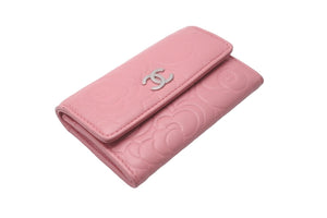 CHANEL シャネル 名刺入れ コインケース カメリア 16番台 ココマーク ピンク シルバー金具 美品 中古 59900