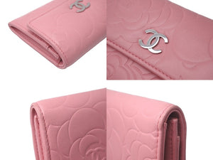 CHANEL シャネル 名刺入れ コインケース カメリア 16番台 ココマーク ピンク シルバー金具 美品 中古 59900