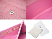 Load image into Gallery viewer, CHANEL シャネル 名刺入れ コインケース カメリア 16番台 ココマーク ピンク シルバー金具 美品 中古 59900