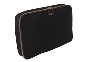 極美品 CHANEL シャネル ココマーク ナイロンキルティング PCケース 17番台 ブラック ワインレッド 中古 59904
