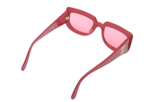 CHANEL シャネル サングラス ヴィンテージクラシック 05979 91764 プラスチック レッド ピンク ゴールド金具 美品 中古 59908
