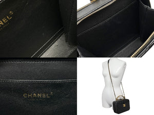 極美品 CHANEL シャネル ショルダーバッグ トップハンドルバニティ ランダム番台 キャビアスキン ブラック ゴールド金具 中古 59919