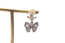 Load image into Gallery viewer, CHANEL シャネル ピアス ココマーク ラインストーン 蝶々 11P ピンク レッド ゴールド金具 美品 中古 59926