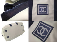 Load image into Gallery viewer, CHANEL シャネル スポーツライン ボストンバッグ 7番台 ベージュ ブラック ココマーク ナイロン 旅行バッグ ロゴ 中古 59935